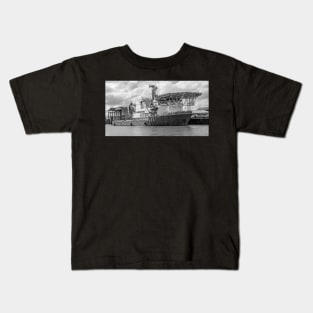 Industrial offshore supply ship moored up in the docks in the seaside town of Great Yarmouth Kids T-Shirt